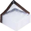 Clear Waterproof Tarp with Grommets - Heavy Duty Plastic Cover for Outdoor Protection, Garden Rainproof Covering, Vinyl Tarp for Henhouse, Plant, Table, Trapeze, Camping, Picnic (9.8"x16.4")