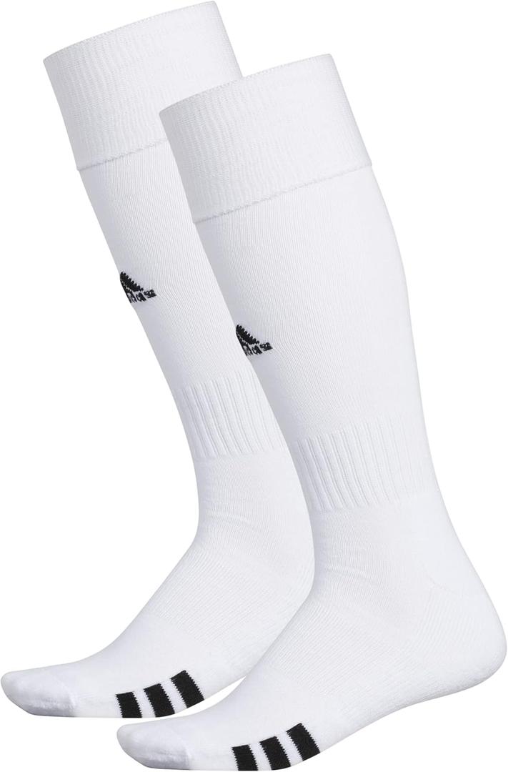 adidas Unisex Rivalry Soccer OTC, Workout Compression Socks - Over the Calf (Large, White/Black)