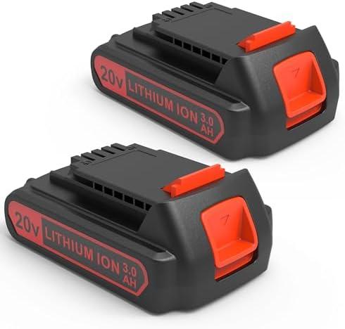 PEYESTEN Extended Capacity 3.0Ah 20v Battery Replacement for Black and Decker 20 Volt Max Battery LBXR20 2 Packs, Compatible with All Black and Decker 20v Cordless Power Tools and Charger