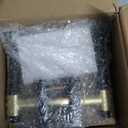 Goldenwarm 2 Pack Black and Gold Interior Door Handles, Heavy Duty Privacy Door Handles Levers, Black and Gold Door Handle Interior for Bedroom and Bathroom(Square, Zinc Alloy)