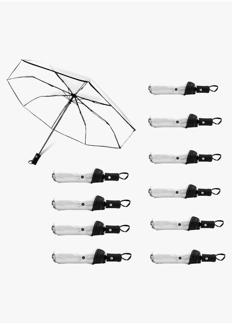 18 Pack Clear Umbrella, Transparent Folding Automatic Open Close Travel Umbrellas for Rain,Wind and Snow, Lightweight Portable Windproof Umbrella for Adult Unisex