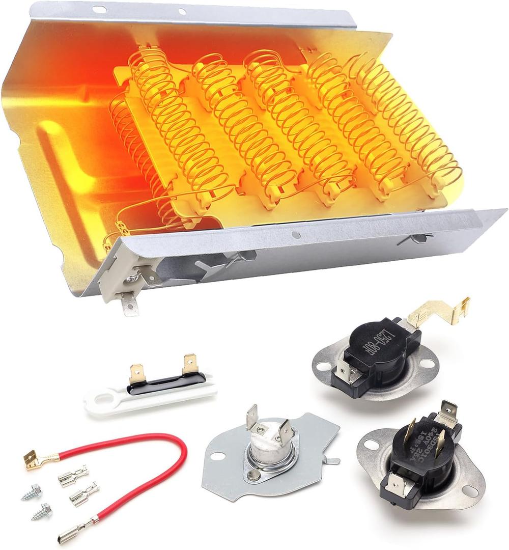 Dryer Heating Element for Maytag MEDC465HW0 MEDX655DW MEDC200XW MEDC215EW MEDC300BW0 MEDC400VW0, Roper RED4516FW0 RED4440VQ1 RED4640YQ0 RED4640YQ1,EED4400WQ0 E-state Replacement kits.