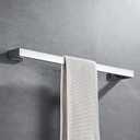 JunSun Square Towel Bar 24-Inch Stainless Steel Towel Holder Bathroom Accessories Square Bathroom Bars Towel Rack Bathroom Hardware Wall Mounted Stainless Steel Polished Chrome
