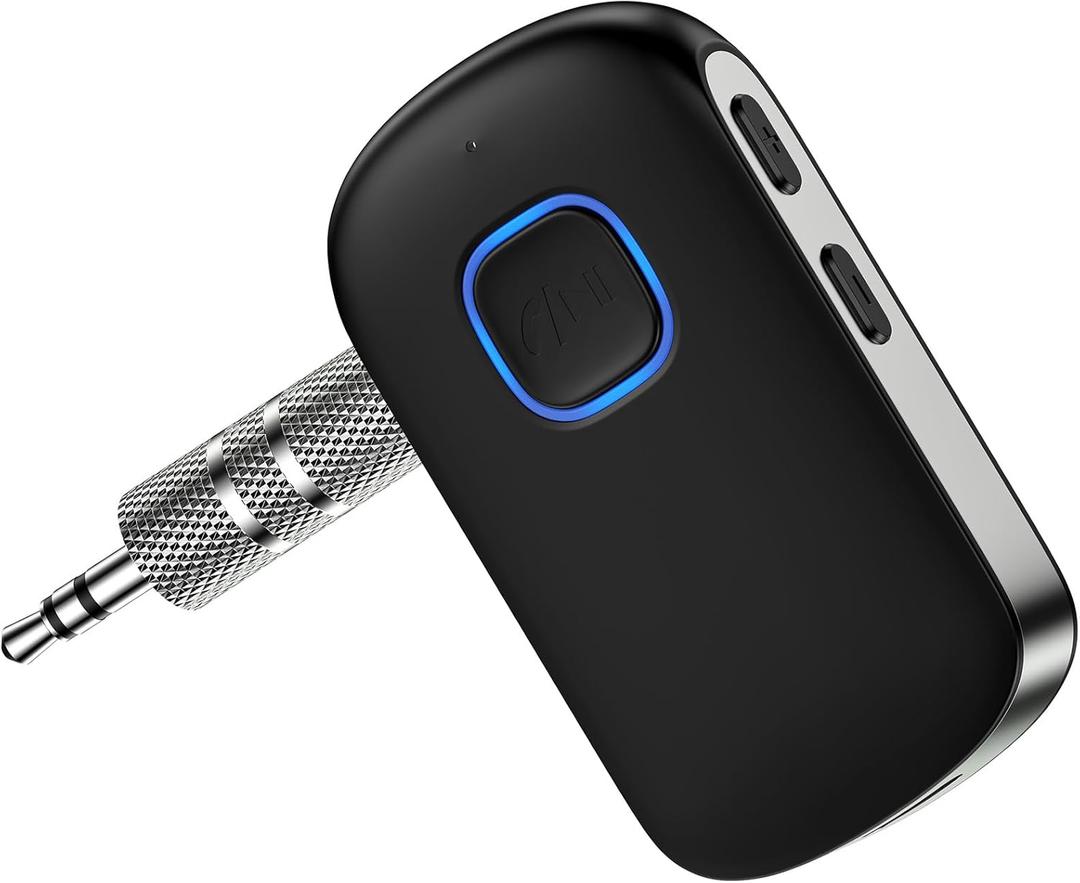 Bluetooth Receiver for Car for iPhone 16e 16 Pro Max/16 Plus Pro 15, 3.5mm AUX Bluetooth Car Adapter Portable, Wireless Audio Receiver for Home Stereo/Wired Headphones,Hands-Free Call,16H Battery Life