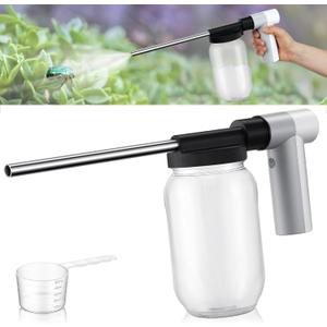 Qualirey Electric Diatomaceous Earth Duster, Powder Duster with 7.5'' Extension Nozzle and 33Oz Bottle, Powder Sprayer for Pest Control/Home/Garden/Indoor/Outdoor