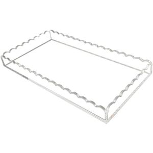 Acrylic Bathroom Vanity Tray, Soap Dispenser Decorative Scalloped Tray for Bathroom Kitchen Living Room Decor Vanity Perfume