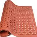 Rubber Non-Slip Waterproof Floor Mat Heavy Duty Anti-Fatigue Mats 33"x57" for Wet or Snow Deck, Restaurant Bar Kitchen (OrangeRed)