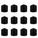 Mega Candles 12 pcs Unscented Black Votive Candles, Hand Poured Wax Candle 10 Hours 1.38 Inch x 1.5 Inch, Home Décor, Wedding Receptions, Centerpieces, Occasions, Events, Meditations, Holders