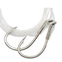Gamakatsu Slip Tie Mooching Rig 4/0, 5/0 Hooks (Nickel, 30-Pounds Leader)/ with Power Wom 4in 15ct