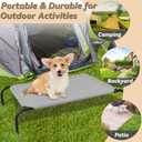 Raised Pet Cot for Small Pets, Elevated Dog Bed with Breathable Mesh, Sturdy Steel Frame for Indoor & Outdoor Use, Non-Slip Design, Easy Clean, 33-Inch Grey