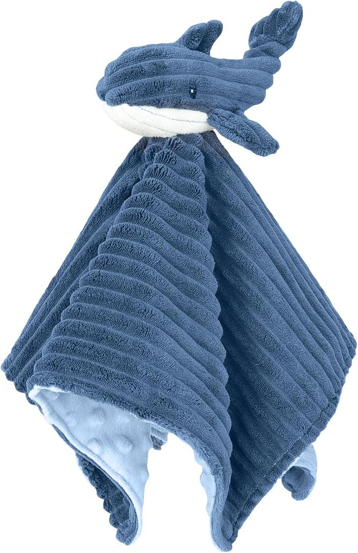 Baby Security Blanket for Unisex Boys and Girls, Soft Lovey Whale Baby Gifts for Newborn Toddler Snuggle Toy Stuffed Animal, Blue 15 Inch