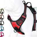 Truelove No Pull Dog Harness with Easy Control Handle and 2 Leash Attachments,Reflective Adjustable Pet Vest (Medium (Pack of 1), Red)