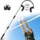 Volleyball Spike Trainer, Adjustable Length 55"-71" Volleyball Hitting Trainer, Double Arc Protection Quick Pickup Volleyball Training Equipment