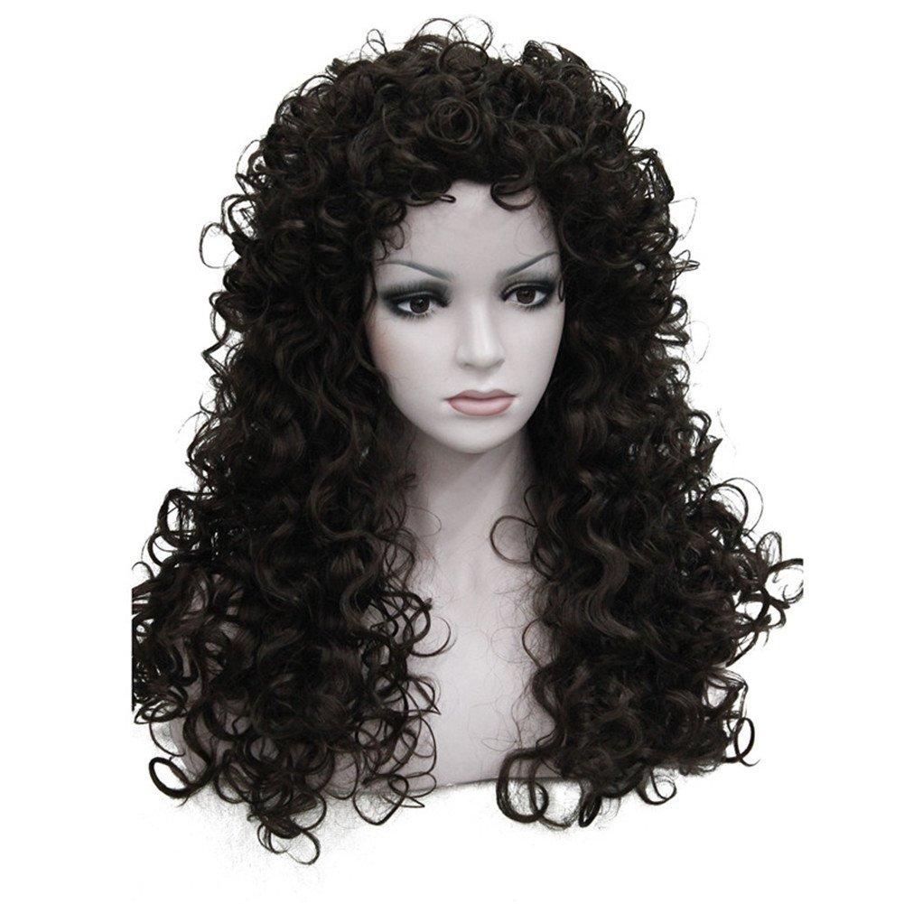 Aimole Synthetic Heat Resistant Hair Long Curly Wigs Cosplay Women Wig(6-Brown)
