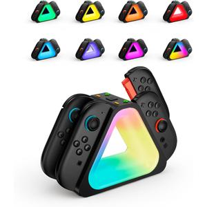 Charging Dock for Nintendo Switch 2, 4 in 1 Charging Station for 4 Joy-Cons Controller,Ergonomics & Magnetic Fast Charger Dock Station with Cable