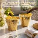 Hammered Plastic Party Cups 9oz, BPA-Free Leakproof Disposable Cups, Premium Elegant Drinkware for Weddings Birthdays Holidays Gatherings (Gold - 200 Pack), Large 