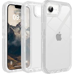 for iPhone 16e Case Clear, Anti-Drop, Transparent, Shockproof, Military Grade Drop Protection, Heavy Duty Protective Phone Case Cover for 16e 6.1", Clear