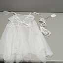 Avidlove Wedding Lingerie for Bride Lace Babydoll Sexy Lace Sleepwear for Women, White, Large