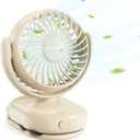 Momcozy Portable Stroller Fan with Clip | 4-Speed Mini-Fan for Carrier | Personal Fans Ultra Light 0.26lb | Gaps 4.5mm | Handheld Cooling | Rechargeable Rotate for Diaper Backpack/Table/Chair