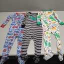 Simple Joys by Carter's baby-boys 3-pack Snug Fit Footed Cotton Pajamas (Blue Firetruck/Grey Stripe/White Dinosaur)
18 Months