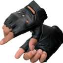Milwaukee Leather SH216 Men's Black Leather Gel Padded Palm Fingerless Motorcycle Hand Gloves W/Breathable Open Knuckle, (Large)