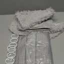 5 Pcs Bathroom Sets with Shower Curtain and Rugs Bathroom Floor Mat U Shape Rug Toilet Lid Cover Shower Decor Accessories(Grey)