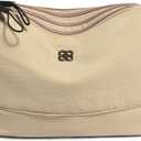 Eslcorri Lightweight Nylon Crossbody Bag for Women, 3 Pocket Casual Shoulder Purse with Adjustable Strap for Travel Daily Use | Well-organized, Neutral, Compact yet spacious, Secure-zippered, Go-to everyday