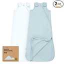 2-Pack Baby Sleep Sacks, Zipper Wearable Blanket - 0.5TOG Organic Cotton, Lightweight,Soft Cozy Infant Sleeping Sack 3-6 months,Easy to Wear Small Newborn Transition Swaddles Sleepsacks(Glacier, S)
