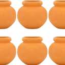 ONEST 6 Pieces Miniature Tiny Clay Pots Mini Flower Pottery Planter for DIY Garden Plants Office Home Decoration