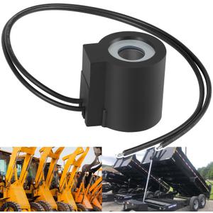 10238-66 Solenoid Coil 12VDC 16W 1/2" Hole Dual Wire Leads Hydraulic Power Unit Lift Dump, for Valve Stem Series 08