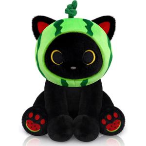 Cat Plush Toys- 8inch Cute Stuffed Cat with Removable Fruit Hood