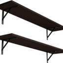 Long Wall Shelves, 31.5" Wall Mounted Shelves with Metal Brackets
Floating Book Shelf, Set of 2, Easy Assembly, Max Load 22lbs, Wood Wall Storage Ledges, Living Room/Bathroom/Bedroom Espresso
