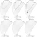 Huquary 6 Pcs Necklace Display Stand Necklace Holder Jewelry Bust Display Stands for Selling Home Store Trade Shows Photography Props Retail(White,Velvet)