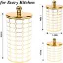 BigKing 3 Piece Plastic Canister Set for the Kitchen Counter - Sugar and Flour Containers with Airtight Lids for Countertops, Coffee and Tea Storage, Farmhouse Decor (Flat Lid)