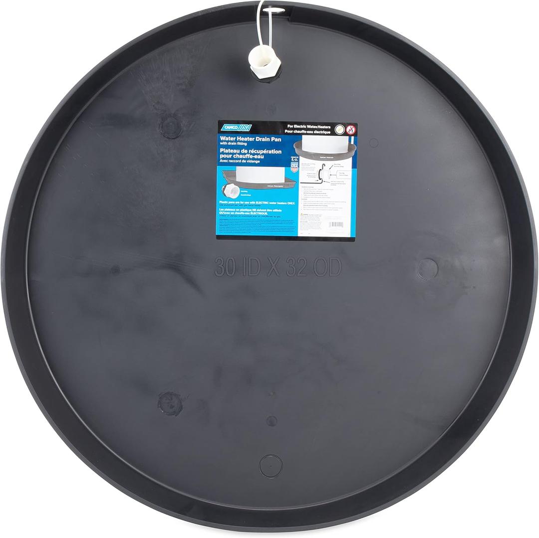 Camco Water Heater Drain Pan | 2 -inch Pan Depth with a 32-inch (OD) and 30-inch (ID) | (11420)