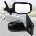 Right Passenger Side Mirror Compatible With 2009 2010 2011 2012 2013 Toyota Corolla With Power Glass Manual Folding Non-Heated Black Replace#8790802B50(3Pins