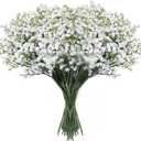 Babys Breath Artificial Flowers,18 Pcs Gypsophila Real Touch Flowers for Wedding Party Home Garden Decoration White