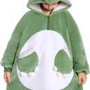 OLAOLA Wearable Blanket Hoodie for Kids - Oversized Animal Hooded Blanket - Soft Warm Cozy Sherpa Fleece Sweatshirt (Dinosaur)