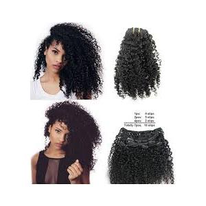 Ms Fenda Brazilian Remy Virgin Hair Kinky Curly 3B 3C Natural Color African American Clip In Hair Extensions 120Gram 7Pcs/Set(16")