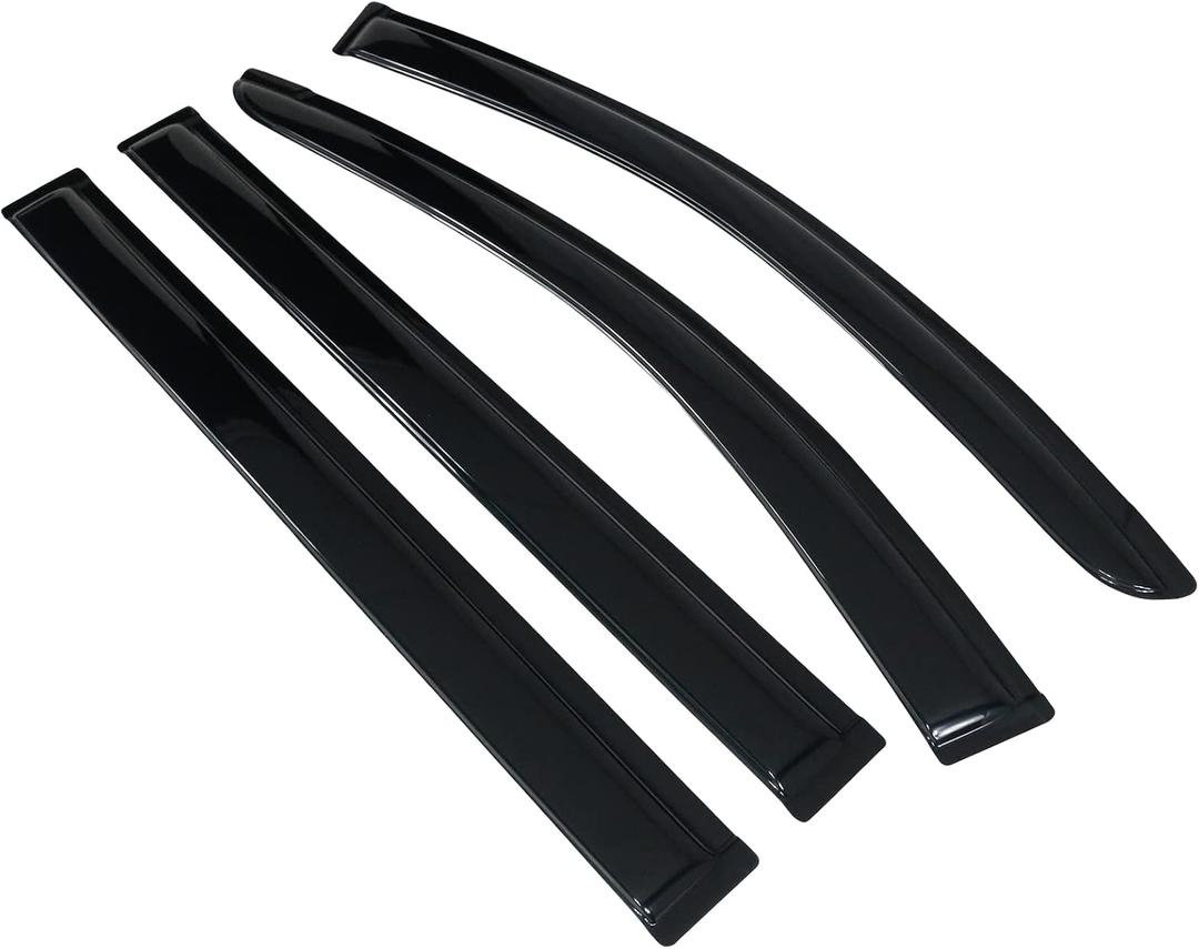 Window Visors Compatible with 2008-2016 Chrysler Town Country 2008-2020 Dodge Grand Caravan, Dark Smoke Acrylic Wind Sun Rain Vent Guards 4PC By IKON MOTORSPORTS, 2009 2010 2011 2012 2013 2014 2015