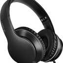LORELEI X6 Over-Ear Headphones with Microphone, Lightweight Foldable & Portable Stereo Bass Headphones with 1.45M No-Tangle, Wired Headphones for Smartphone Tablet MP3 / 4 (Space Black)