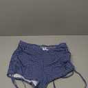 ZAFUL Women's Swim Shorts High Waisted Bow Gingham Floral Print Boyshorts Bathing Suit Swimsuit Bottoms Board Shorts (Medium, 3-gingham Blue)