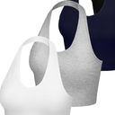3 Pack Women Halter Tops V Neck Crop Halterneck Tank Backless Tie Back Crop Top Deep V Neck Vest Size S