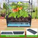 2 Packs Raised Garden Bed Tomato Planter Box with Trellis, 55.2" Self-Watering Tomato Cage with Rectangular Trellis for Climbing Plants Flowers Vegetables Vine in Patio Garden Indoor Outdoor, 4 Tiers-55.2"
