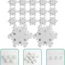 EXCEART 50Pcs Christmas Snowflake Buttons for DIY Crafts White Wooden Snowflake Buttons Embellishments Christmas Tree Ornaments for Winter Party Craft Sewing Home Decor