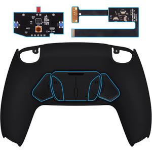 eXtremeRate Black Programable RISE4 Remap Kit for PS5 Controller BDM-010 BDM-020 Models, Upgrade Board & Redesigned Back Shell & 4 Back Buttons for PS5 Controller