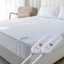 Heated Mattress Pad King - Electric Mattress Pad Cover with Dual Controllers, 5 Heat Settings & 10-Hour Auto Off, Deep Pocket Bed Protector for All Seasons, 78"x80" (White)