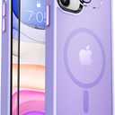 MOCCA Strong Magnetic for iPhone 11 Phone Case,[Compatible with Magsafe][Glass Screen Protector+Camera Lens Protector] Slim Thin Shockproof Cover Case for iPhone 11 6.1 inch, Light Purple