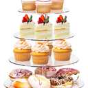 Cupcake Stand, 6 Tier Cupcake Stand for 50 Cupcakes, Round Acrylic Dessert Table Display, Clear Cupcake Tower Display for Party, Wedding, Graduation, Baby Shower