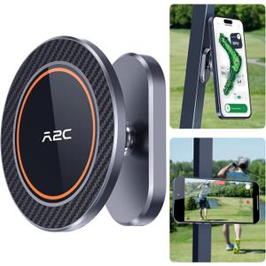 A2C Alloy Magnetic Golf Cart Phone Holder Compatible with MagSafe iPhone 16 Pro Max Plus 15 14 13 12 Mini Fits EZGO, Club Car, Yamaha, Icon, Golf Cart Accessories Essentials Gift for Friend Men Women (Iron Gray)